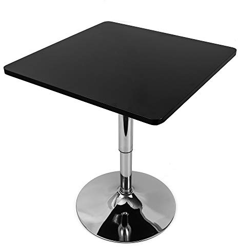 ieLsngai Stehtisch Höhenverstellbar, Tisch Stehtisch schwarz eckige Edelstahl höhenverstellbar 70-90cm, Quadratischer Bartisch Partytisch höhenverstellbar 60x60cm