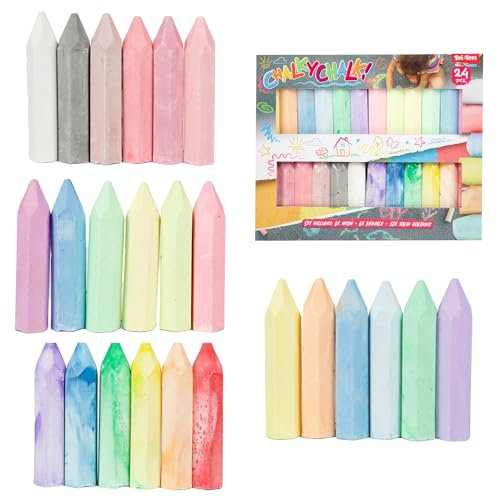 Toi-Toys Straßenkreide in bunten Farben Straßenmalkreide im 24er Set