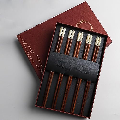 Bacchette, Bacchette bacchette usa e getta bacchette cinesi riutilizzabili for la casa, 5 paia di bacchette antiscivolo confezione regalo