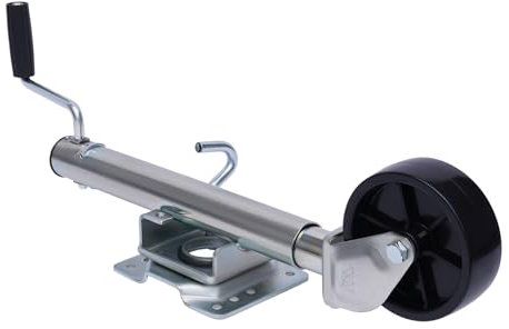 HuKaiL Ruedas estabilizadoras de 1200 LB, rueda de apoyo para remolque, plegable, con diámetro de tubo de 50 mm y llanta de metal, remolque de carga pesada para remolques, caravanas, autocaravanas