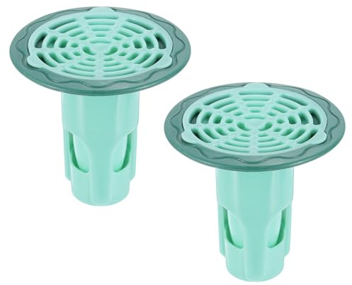 QUARKZMAN Valvola Antiriflusso Scarico Pavimento per Doccia, Valvola per Fognatura Antiodore Inserto Centrale Tappo Scarico Raccogli Capelli per Cucina Bagno Balcone, Verde 2 Pezzi