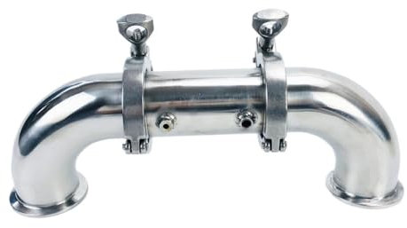 Tri-Clamp 1,5 ''(38mm) AD 50,5mm, 180 grad Bogen Rohr Set Mit Thermo Ports Durchmesser 4,2 Und 6,2mm, Edelstahl 304