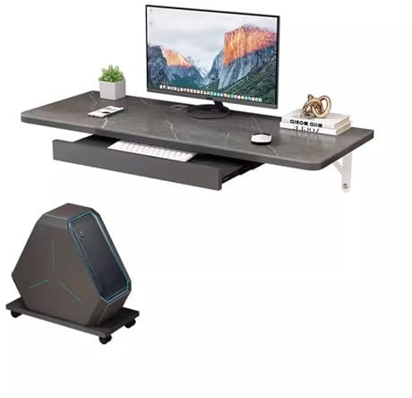 ZPRYZHD Klapptisch Wandmontage, Schwebender Laptoptisch, Klappbarer Esstisch für die Küche (für das Homeoffice), Wandregal mit Klapptisch, Wandschreibtisch(Gray,120x40cm)