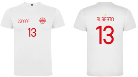 DEREGALOOS Camiseta Personalizada España Eurocopa | Regalos Originales | Regalo Original para Aficionados del Futbol | Camiseta Unisex España Eurocopa