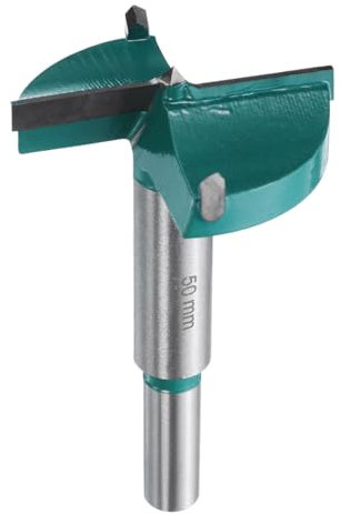 sourcing map Forstner Drill Bit 1-31/32 (50mm) Tungsten Carbide Wood Drill Bit Hole Opener Cutter for Hinge Drilling Woodworking, Green