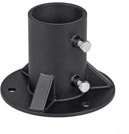 Round Fence Post Bracket Kit, Heavy Duty Fence Post Bracket, Adjustable Post Holder For Chain Link Fence Posts, Lamp Posts, Mailbox Posts, Black(65MM)