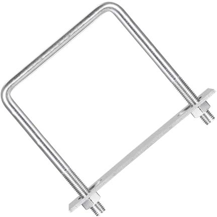 MACHSWON Vierkant-U-Bolzen, 1 Set 304 Edelstahl, M10 U-Schrauben, 110 mm Innenbreite 135 mm Länge, mit Muttern und Rahmenplatte für Autos, Boote, Anhänger