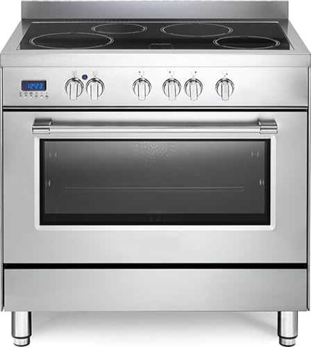 PRO96MXINED Cuisinière à induction 4 brûleurs avec four électrique 90 x 60 cm Inox
