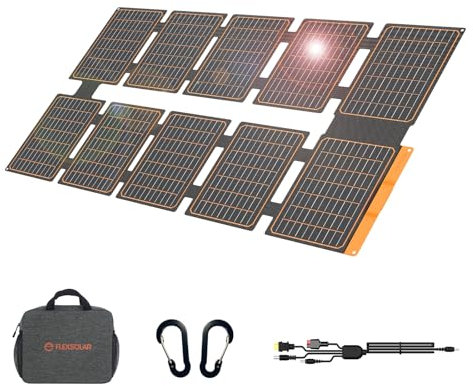 Flexsolar 100w Portable Solar Panel Chargers with DC/QC 3.0 USB-A & PD3.0 USB-C,Monocrystalline Folding Solar Panels for Power Stations Generator,Power Banks,Phones Off-Grid Home,Camping,Traveling