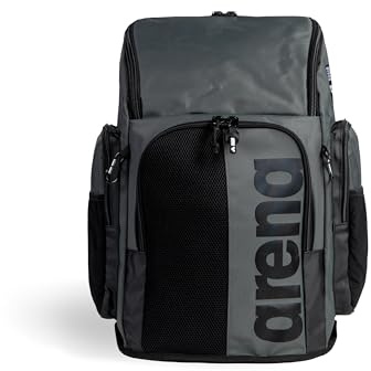ARENA Spiky III Rucksack 45, Schwimmen, Athlet, Sport, Fitnessstudio, große Trainingsausrüstung, Schwimmtasche für Damen und Herren, 45 Liter, Anthrazit
