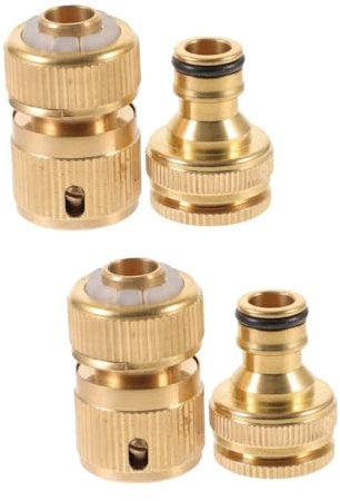 Luxshiny 2pairs Quick Connect Garden Hose Fitting Water Hose Adapter Disconnect Corrosion-Resistant Coupler for Outdoor Use Replacement Tool