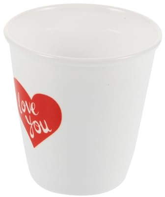 OUNONA Tazza Da Matrimonio in Ceramica Senza Manico Forma Di Cuore Rosso Riutilizzabile in Porcellana Per Feste