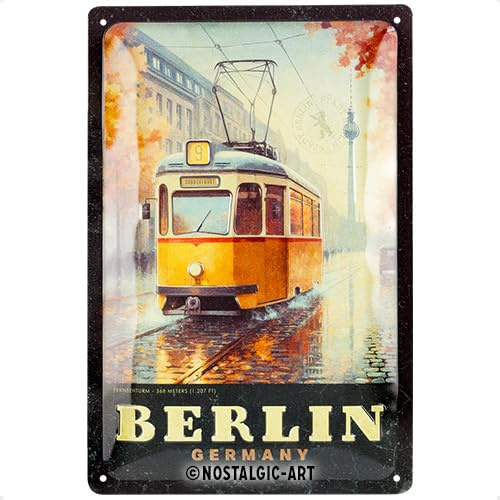 Nostalgic-Art Retro Blechschild, 20 x 30 cm, Berlin Tram – Souvenir & Geschenk-Idee, aus Metall, Vintage Design, Blechschilder Sprüche | aus Metall, Vintage Design, Blechschilder Sprüche, Souvenir & Geschenk-Idee