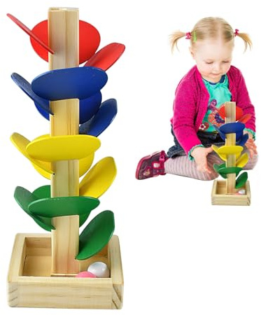 Pista Biglie Sonora Arcobaleno,Torre Musicale In Legno,Albero Musicale Legno,Pista Biglie Legnos,Iocattoli Educativi Per Bambini Ragazze E Ragazzi