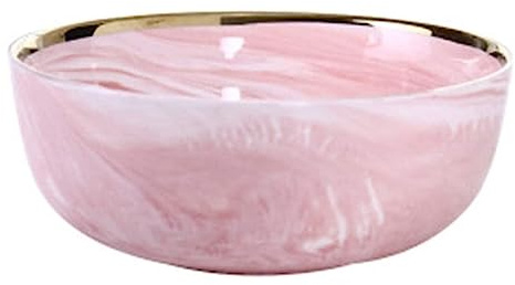 CAFIEDR Cuencos de Frutas de mármol Rosa, Plato de Cubiertos de cerámica, Plato de Almuerzo, Ensalada de Frutas, tazón Hondo, Cuenco de Cubiertos