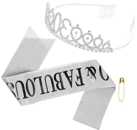 TOPPERFUN Coroncina e Sash per Feste Compleanno Accessori Chic per Celebrazioni con Tiara e Spallina per Compleanni