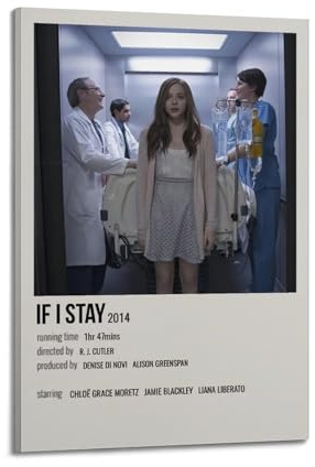 UAEYQPWHEEUR Poster mural esthétique « If I Stay » - Peinture pour salon, chambre à coucher - 40 x 60 cm - Style cadre