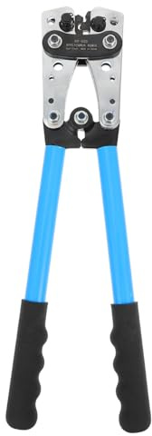 UKCOCO Pinza Crimpatrice Professionale Blu Strumento Crimpatura Terminali Nudi con Meccanismo Cricchetto Impugnatura Ergonomica per Elettricisti Uso Industriale e Domestico