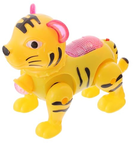 BESPORTBLE Elektrisches Tiger Spielzeug Mit Musik Und Licht Projection Robustes Kunststoff Laufendes Tiger Nachziehtier Für Junge Mädchen Zufällige Farbe Puppenspiel Von Koordination Und