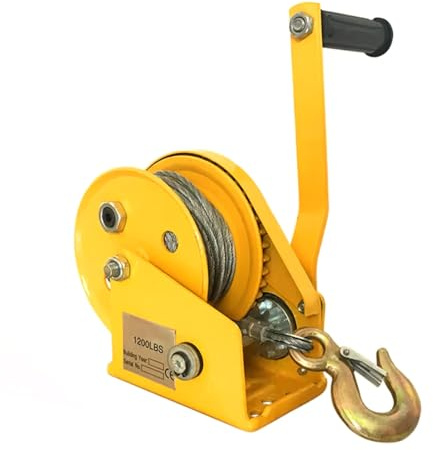 Cabrestante manual para barcos, 1100 libras, 500 kg, 32.8 pies, cable de elevación y remolque resistente, ideal para remolques, camiones y uso marino (20 m 66.8 pies)