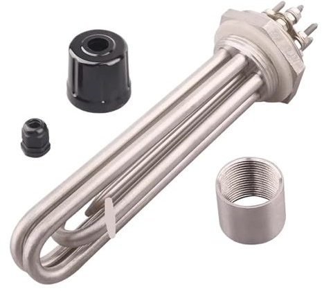 Heating Pipe，for Water SUS304 Boiler Immersion Water Heater，DN32 Electric Heating Element with Probe Tube Screw Plug Heater(Bandwidth Iron Ring)