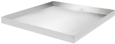 Bac d'égouttement pour machine à laver - 81 x 76 cm - Bac en acier inoxydable comme support et socle - Bac de récupération avec écoulement comme protection pour le sol - Bac universel pour sèche-linge