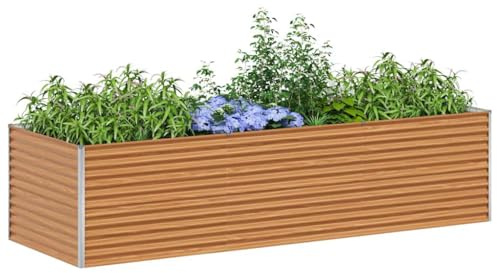 vidaXL Jardinière surélevée 290 x 100 x 68 cm Acier galvanisé, Jardin et Terrasse, Bac à Plantes Métallique, Lit Élevé Extérieur, Solutions pour Espaces Urbains, Design Durable