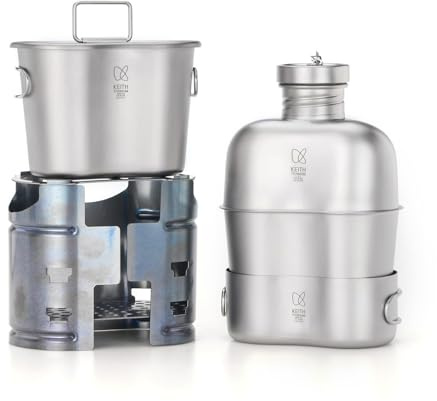 KEITH Titanium Ti3061 - Kit di misura per canteen con stove
