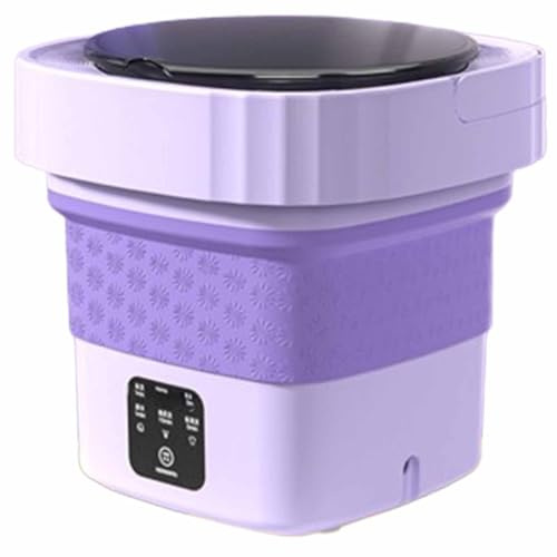Lavatrice portatile, di piccole dimensioni e di grande capacità, può essere utilizzata per il lavaggio e la disidratazione, adatta per viaggi di lavoro, viaggi, ecc. (viola)