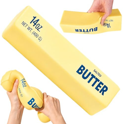 10in Giant Butter Squishy, Groß 14oz Butter Squishies Stressball, Cheese Squishy Fidget Toys, Sensorik Anti Stress Spielzeug, Quetschball für Stressabbau Kinder Erwachsener ADHD Autismus