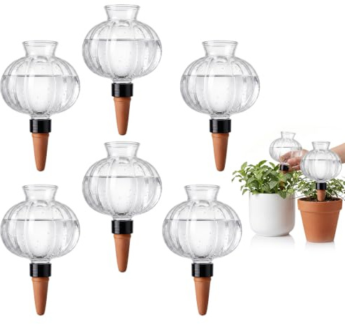 Bewässerungskugeln, 6 Pcs Automatische Bewässerungssystem, 500ml Transparente Bewässerungskugel, Wasserspender Pflanzen Bewässerung Selbstbewässerung für Drinnen&Draußen, Pflanzenbewässerung im Urlaub