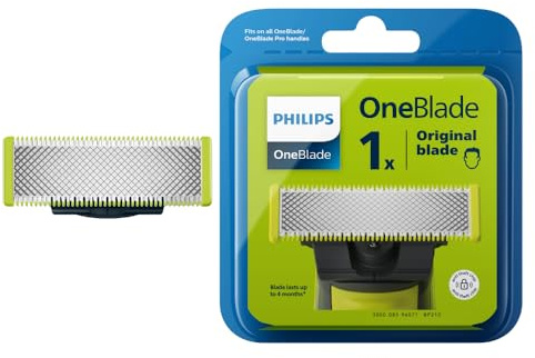 Philips OneBlade 1 stainless steel Replacement Blade, compatible with all OneBlade beard trimmers, body groomers, electric razors (Model QP210/50)
