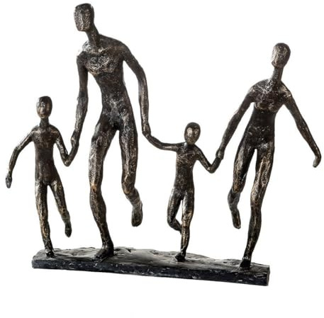 Casablanca Skulptur Familie, Deko Figur Bronze, Kunstharz Statue Wohnzimmer, Büro Dekoration H. 32 cm x B. 35 cm - Moderne Skulpturen, Familie, Gruppe