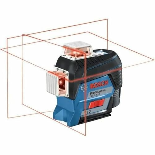 Bosch Professional 12V System Laser Lignes GLL 3-80 C (1 batterie 12V, laser rouge, avec fonction d'application, portée : jusqu’à 30 m, support universel BM 1, L-BOXX)