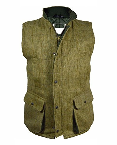 Kentex Countrywear New Mens Tweed Derby Gilet British Made Outdoor Bodywarmer Quilted Waistcoat Jacket Fishing Hunting Shooting (Medium, Dark Tweed)