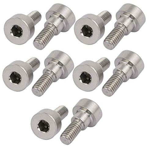 sourcing map 10Stk. Sechskant Schulter Bolzen 8mm Schulter Durchm. M6 | 304 Edelstahl, 5mm Länge