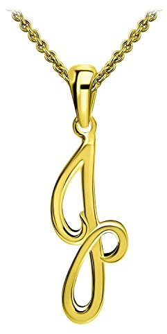 SEA OF ICE J Necklace Gold Initial Alphabet Letter Pendant Necklace, Sterling Silver Necklace for Women, Elegant Initial Necklaces, Personalized Custom Women's Necklaces, Gold