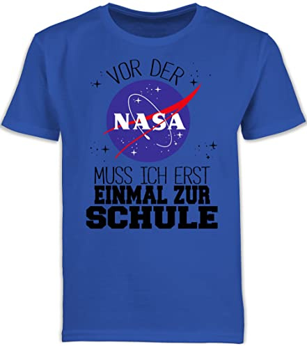 Shirtracer - Kinder T-Shirt Jungen Schulanfang - Einschulung Junge - Vor der NASA muss ich erst einmal zur Schule schwarz