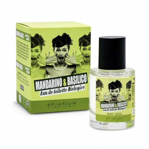 APIARIUM Eau de Toilette Mandarino e Basilico Bio Certificato 50 ml, Fragranza Agrumata Aromatica con Mandarino, Basilico, Peonia e Fiori d’Arancio, Profumo Vegan e Nickel Tested