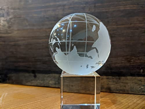 Glas Globus Weltkugel Kristall Deko Erdkugel Paperweight Kristallkugeln Weltkugel Briefbeschwerer Ø 60mm
