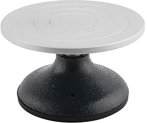 Homtone 18cm Drehbare Töpferscheibe mit Metallplatte aus Stahl, Durchmesser Skulptur-Töpferscheibe, zum manuellen Drehen