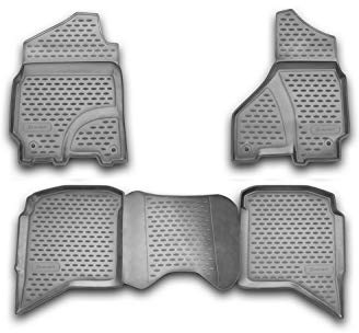 Element 3D TPE gummi bilgolvmattor set för Dodge RAM 1500/2500/3500 Crew Cab | 2002–2012 | 100% äkta bilmattor som passar, hållbara universella bilmattor