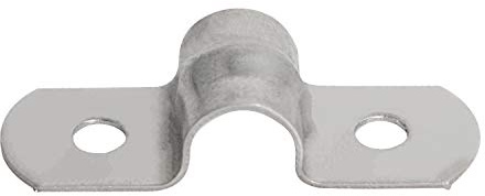 Aopin 8mm Rigid Pipe Strap Clamp 2 Holes Strap U Bracket Tube Strap Tension Clips 201 Stainless Steel, for Pipe Fixing, Silver, 20Pcs