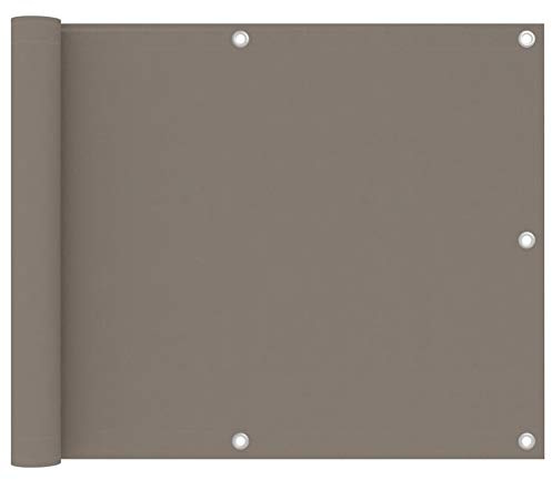 Festnight Balkon-Sichtschutz Balkonabdeckung Sichtschutz für Maschendrahtzaun Balkonbespannung Sichtschutz Sichtschutzplane Balkonverkleidung Blickdichte Taupe 75x400 cm Oxford-Gewebe