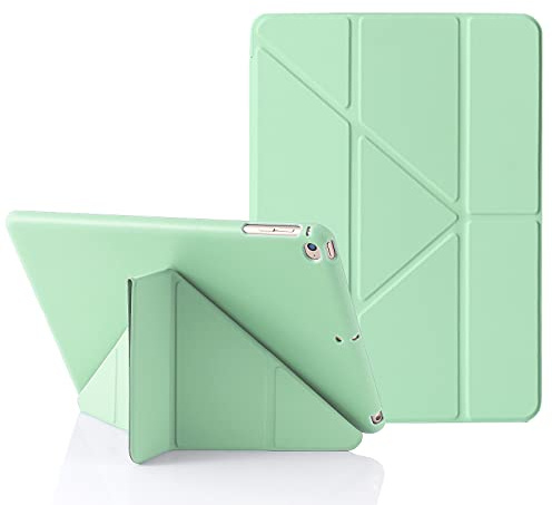 MuyDouxTech Funda para iPad 9,7 6a/5a Gen (2018/2017), y iPad Air 9,7 1a/2a Gen 2013/2014, Soporte Vertical y Horizontal 5 en 1, Cubierta de Silicona y Parte Trasera de TPU, Verde