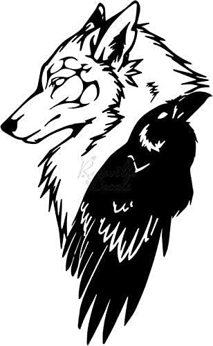 myrockshirt Wolf Adler Rabe Native American 20 cm Aufkleber Autoaufkleber Sticker Laptop Scheibe Wand Profi Qualität