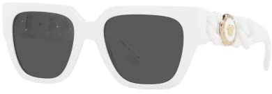 Versace Damen-Sonnenbrille, schwarzer Rahmen, dunkelgraue Gläser, 53 mm