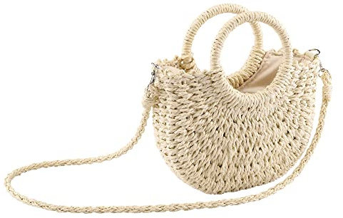 CHIC DIARY Women Straw Beach Bag Clutch Purse Small Crossbody Bag Woven Cotton Shoulder Handbag for Summer
