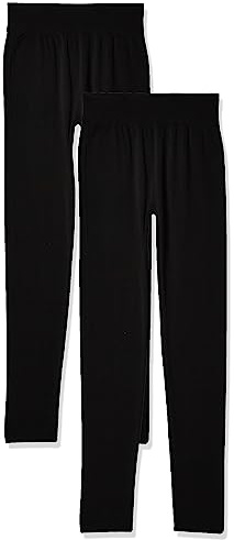 32 Degrees Women's 2 Pack Performance Ultra Light Thermal Baselayer Legging Pant, Black/Black, Small