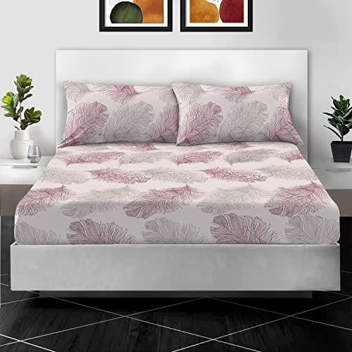 100% Egyptian Cotton 400TC Printed Floral Fitted Sheet Super King 30cm Deep | 100% Egyptian Cotton 400 Thread Count Fitted Sheet Super King, Breathable & Hypoallergenic, Luxury Soft Quality, 30cm Deep